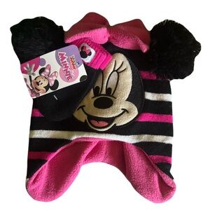 Minnie Mouse Disney Junior Beanie & Mitten Set Kids NEW with tag